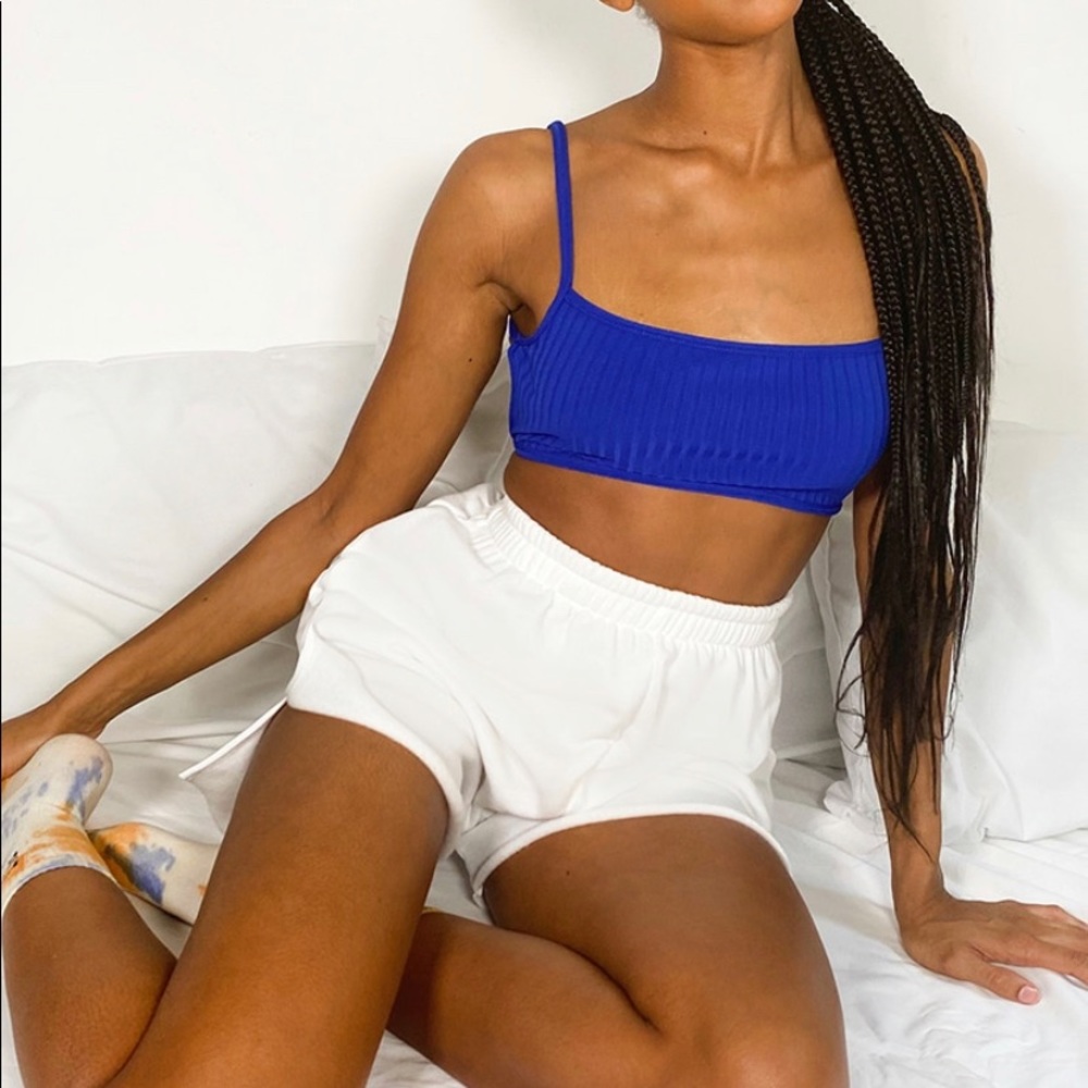 PrettyLittleThing Royal Blue Rib Strappy Back Top
